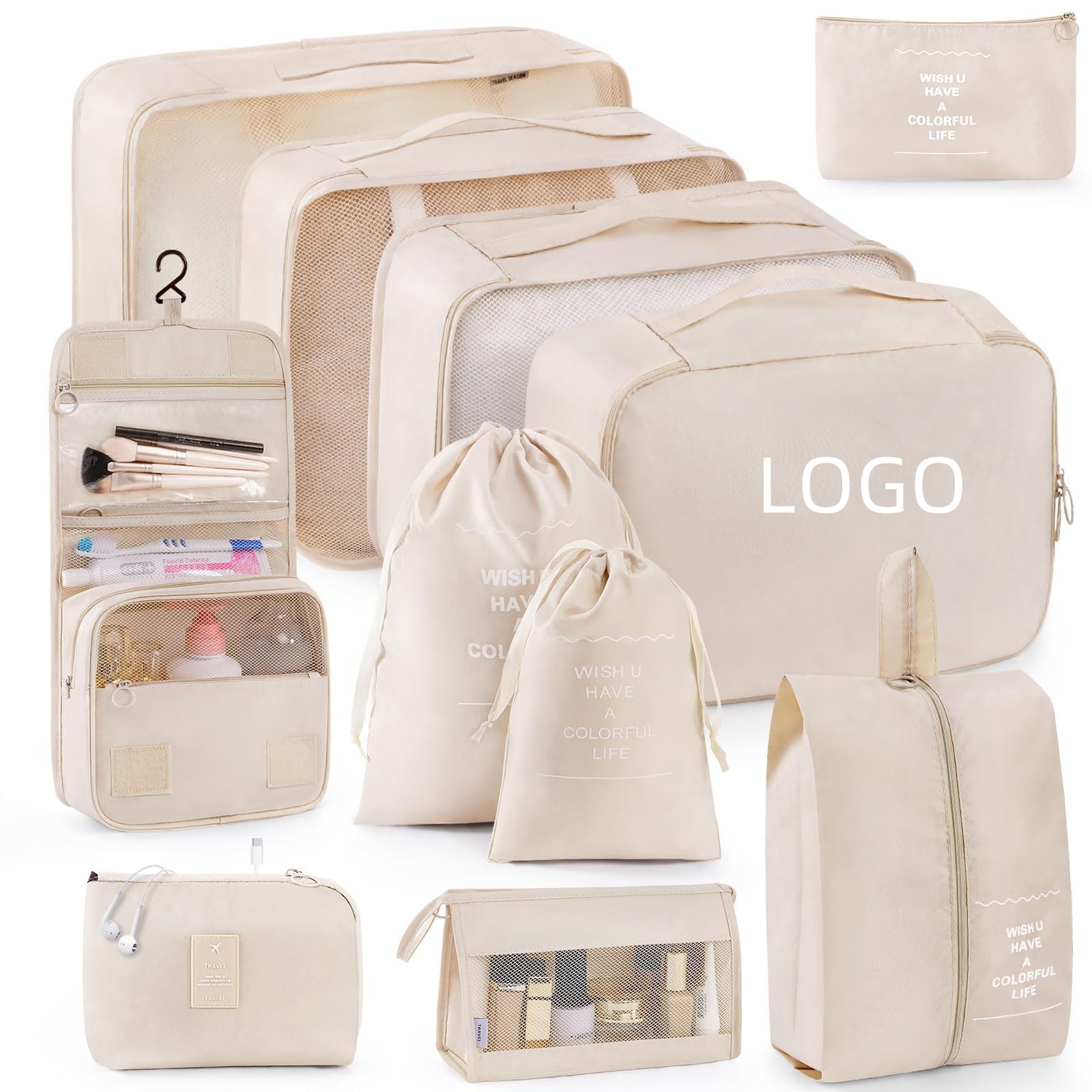 Wholesale Custom OEM Factory 7PCS Compression Packing Cubes Set Lightweight Travel Storage Bags Luggage Organizer Bulk Supply