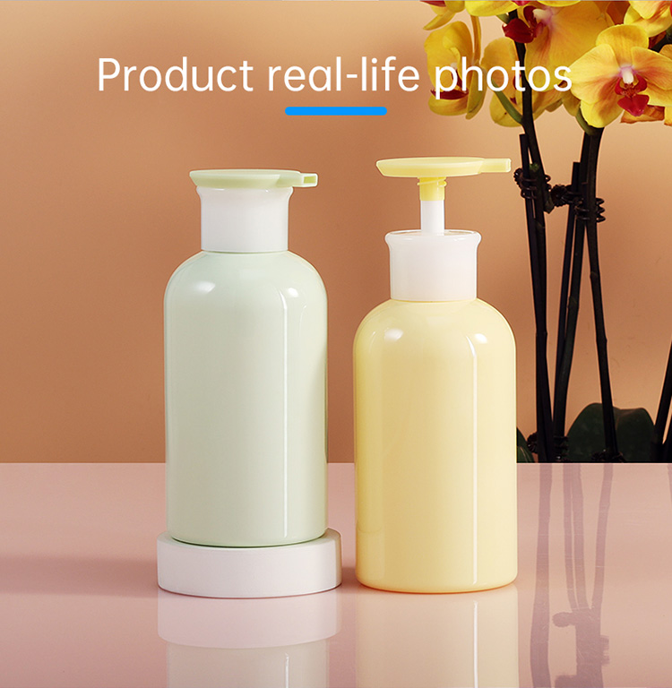 Cosmetics Round Shoulder Plastic Pump Bottle 300ml Body Lotion Bottle Toner Skin Care Cleanser Makeup Packaging Containers