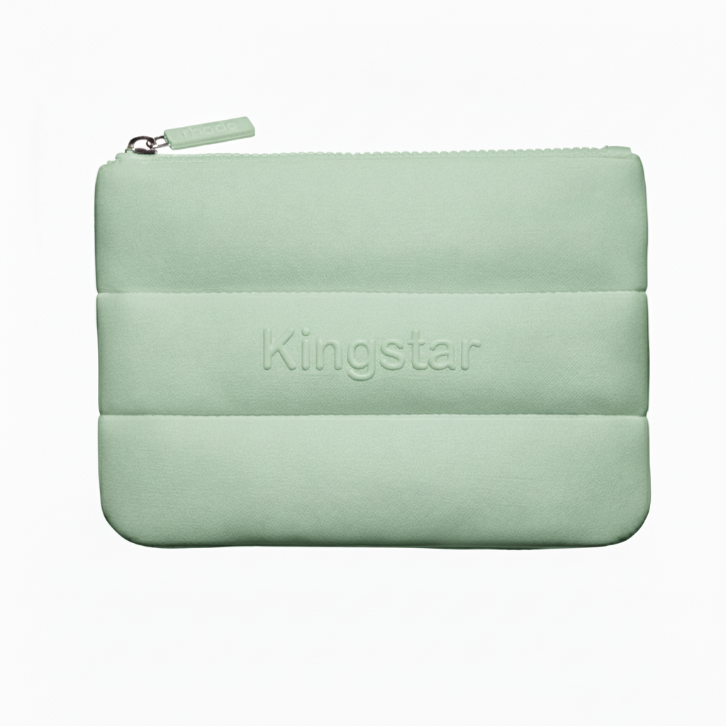 Customized Embossed Logo Bubble Puffy Large Water Resistant Neoprene Fashion Portable for Pouch Cosmetic Bag Makeup Bag