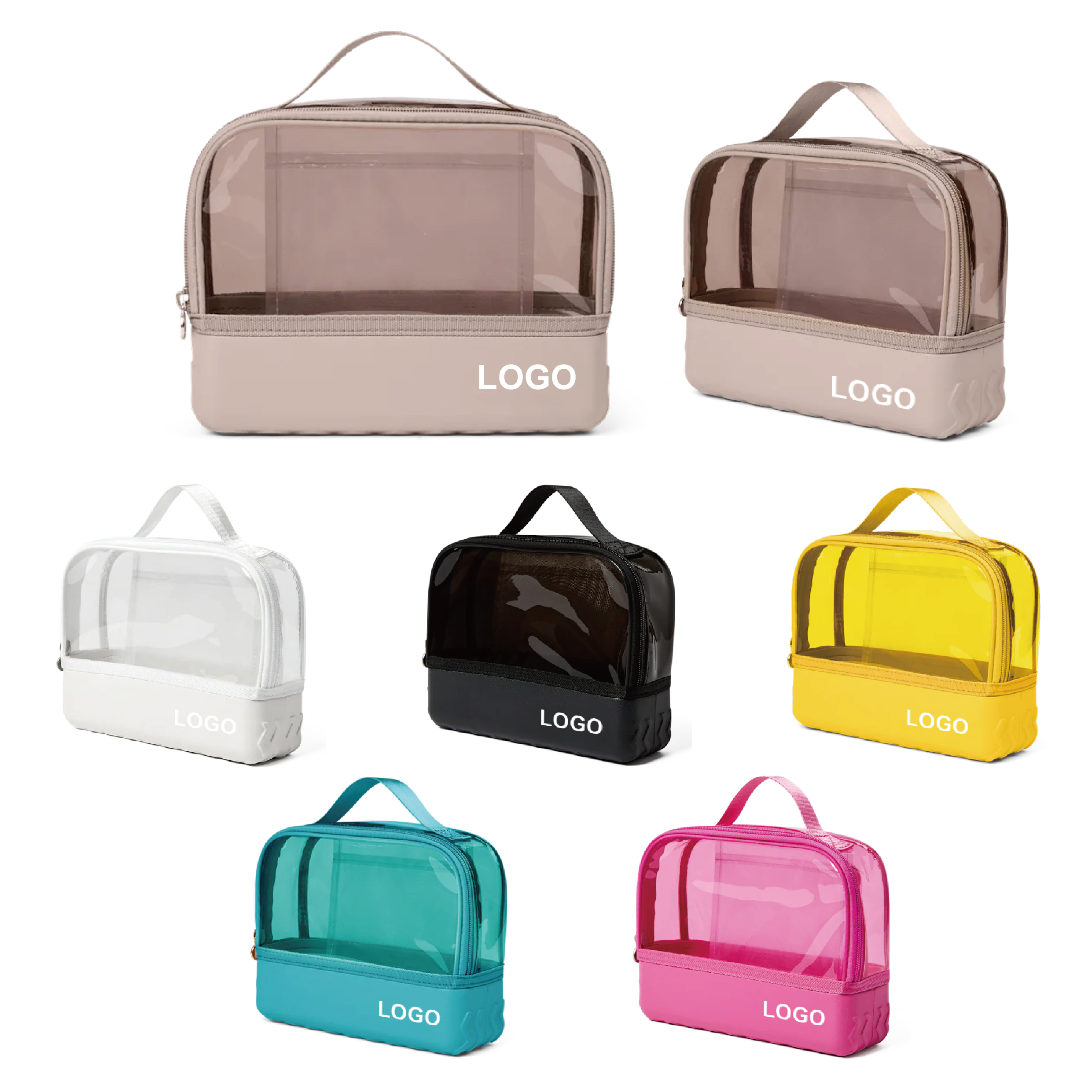 Custom Waterproof Clear Organizer Pouch EVA Beach Tote Accessories Makeup Storage Bag Travel Cosmetic Organizer