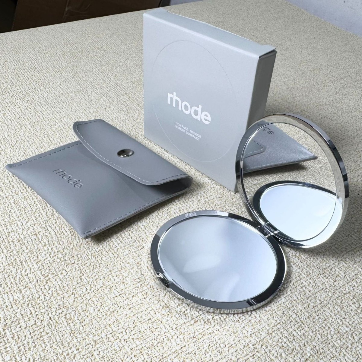Rhode Hailey Round Salon Portable Eyelash Makeup Mirror Creative Small Gift New Model