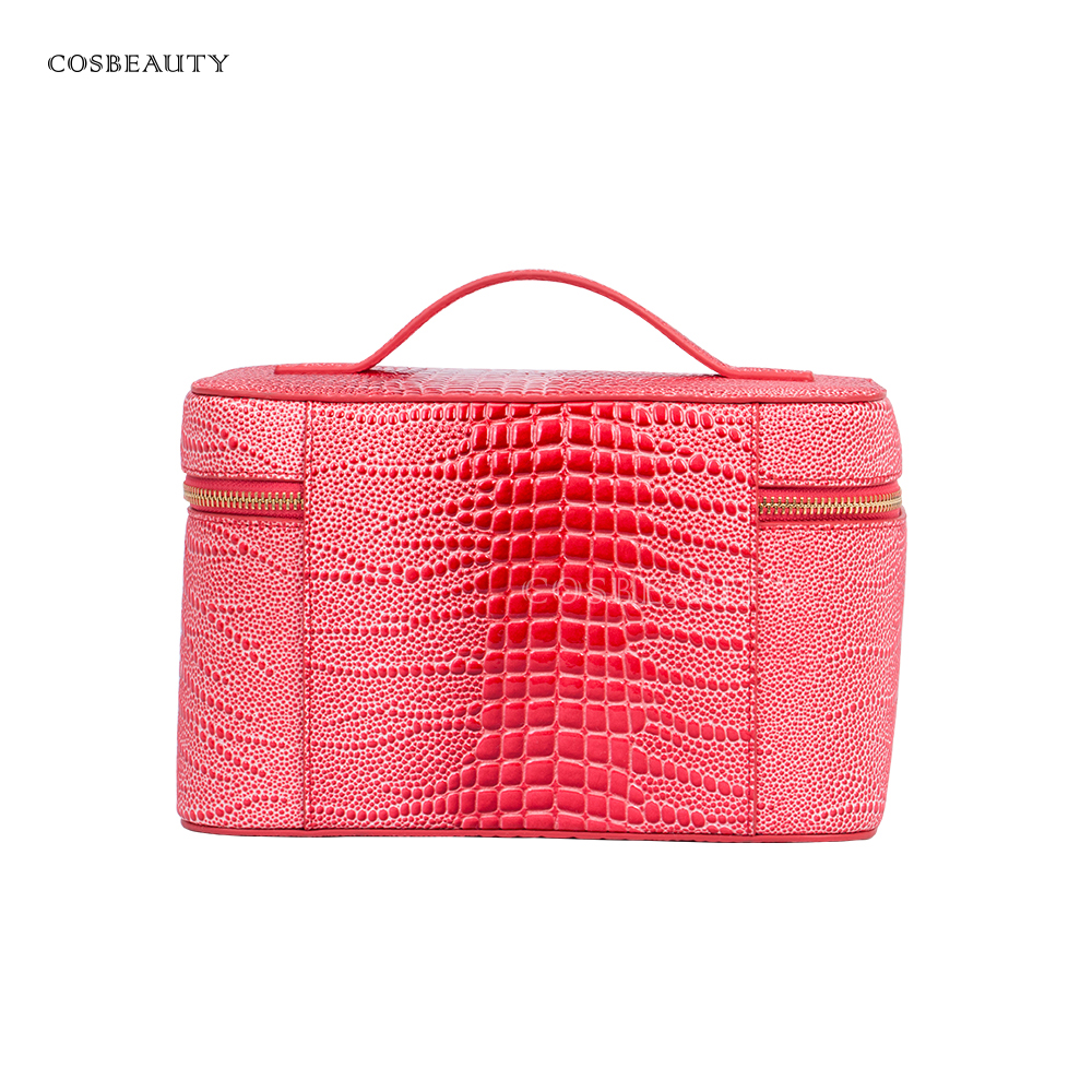 KONCAI Leather Make up Organizer Beauty Vanity Travel Cosmetic Accessories Makeup Bag