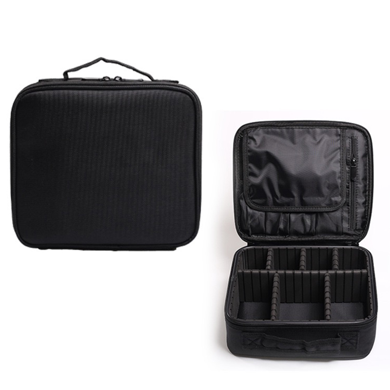 Portable Large Capacity Makeup Bag Travel Professional Makeup Train Case with Adjustable Strap for Women Luxury Makeup Box
