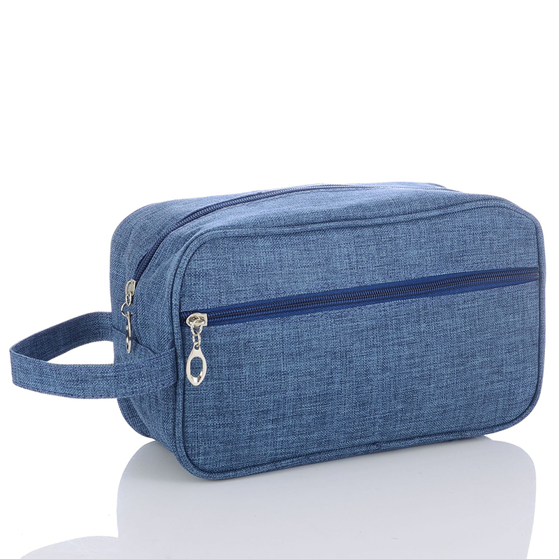 Makeup Bag Vanity Case Striped Cosmetic Bag with Partition