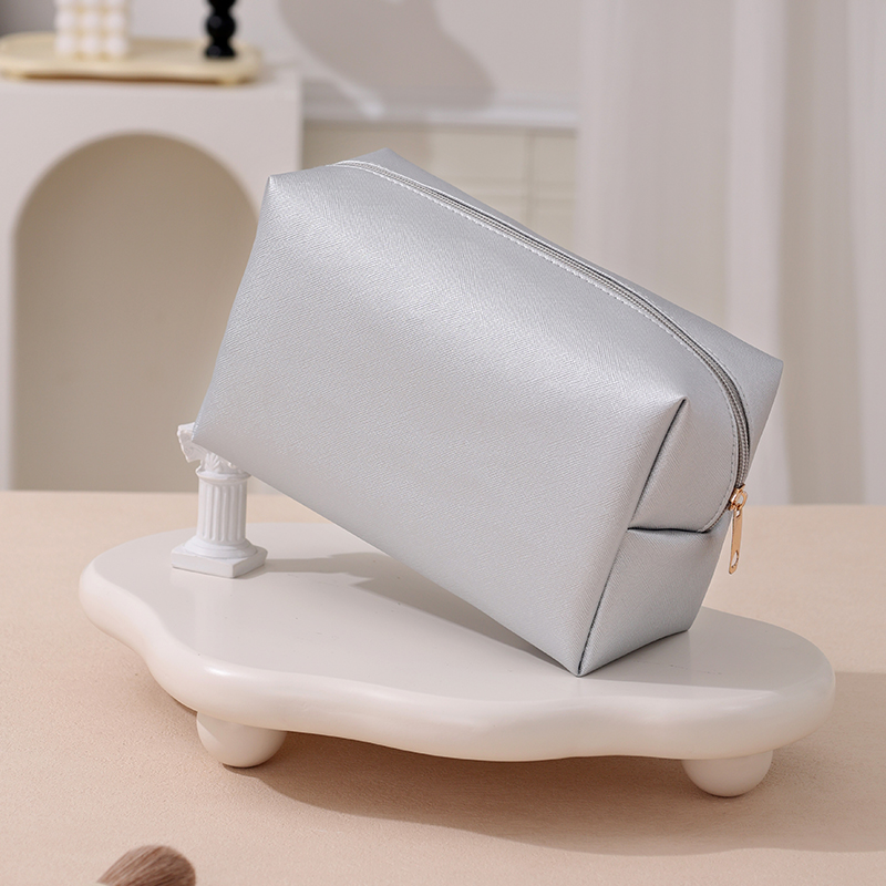 Custom Logo Travel Pu Leather Makeup Handbag Cosmetic Pouch Toiletries Storage Bag