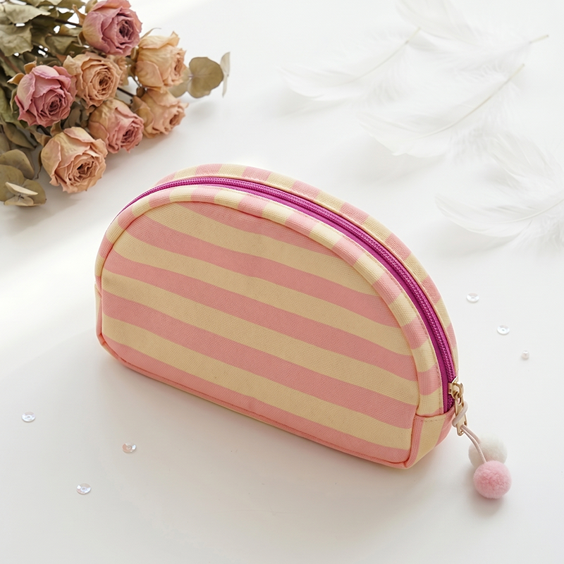 OEM Waterproof PVC Cosmetic Tote Bag Set Striped Gift Bag for Beauty Brands with Zipper