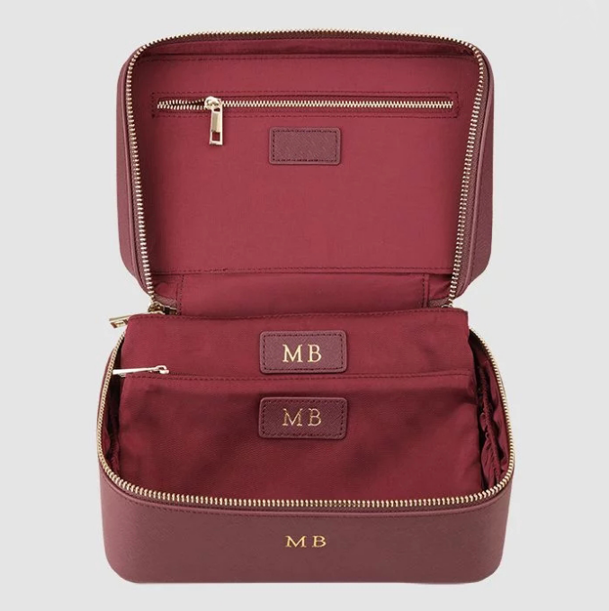 Classical Fashion Makeup Travel Cosmetic Bag Zipper Top-Handle Beauty Leather Case Customized Logo Opp Bag Saffiano LQ-CWB 11