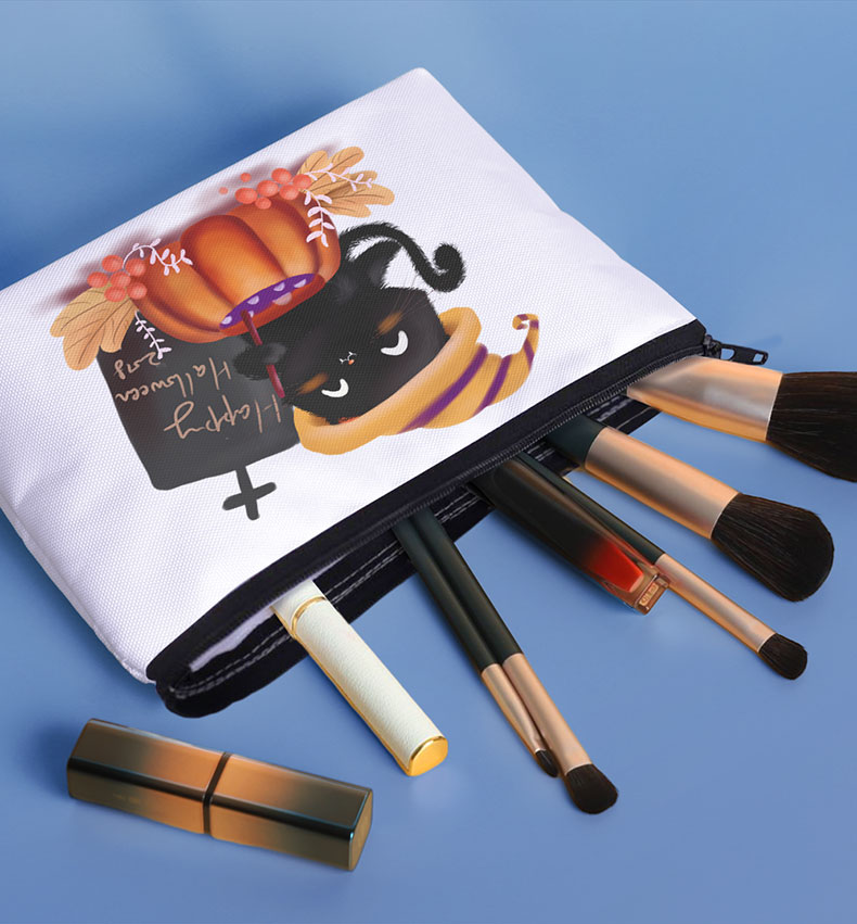 High-Quality Fashion Sublimation Makeup Bag with Custom Anime Design and Heavy-Duty Canvas