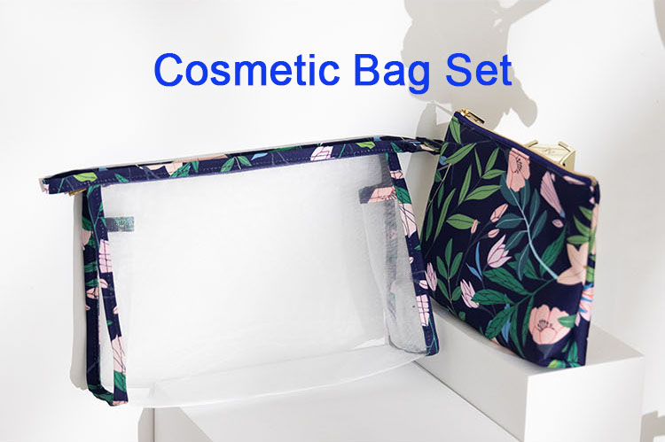 Wholesale Custom Luxury Clear Mesh Transparent Beauty Small Cosmetic Organizer Makeup Bag Pouch Set