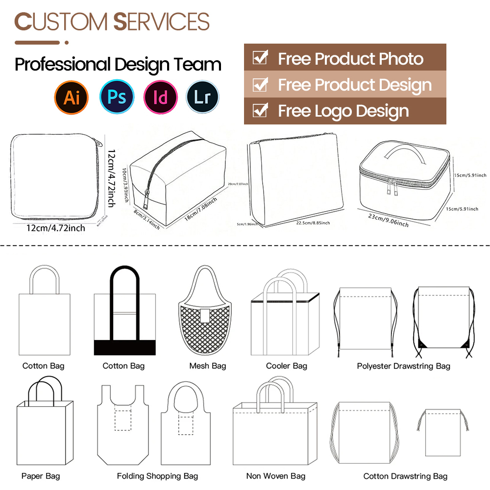 Portable Durable Nylon Clutch Makeup Pouch Professional Makeup High Quality Custom Logo Eco-Friendly Toiletry Cosmetic Bag