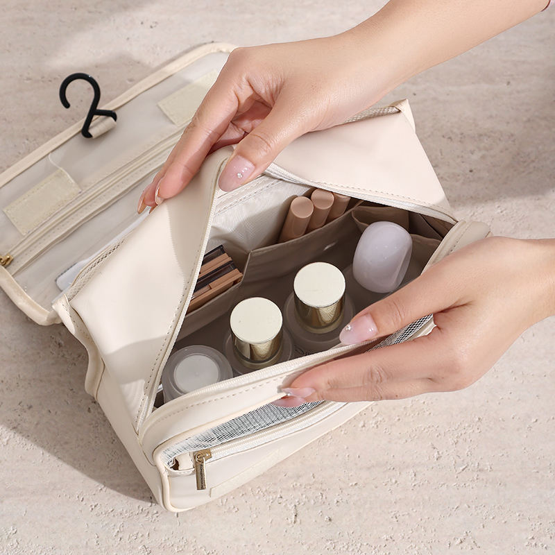 Travel Hanging Organizer Makeup Bag Zipper Closure Fashionable Beauty Custom Logo Eco-Friendly Waterproof Toiletry Cosmetic Bag