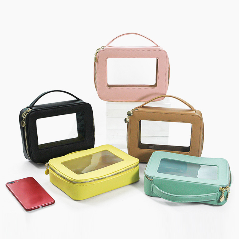 Professional High Quality PU Leather Cosmetic Skincare Makeup Storage Organizer Case Bag Travel Waterproof Toiletry Bag