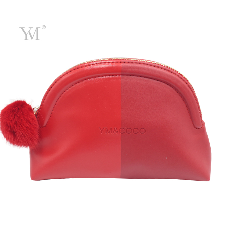 Red Pu Bag Cosmetic Pu Bag Factory Custom Luxury Red PU Makeup Bag Custom Zipper Travel