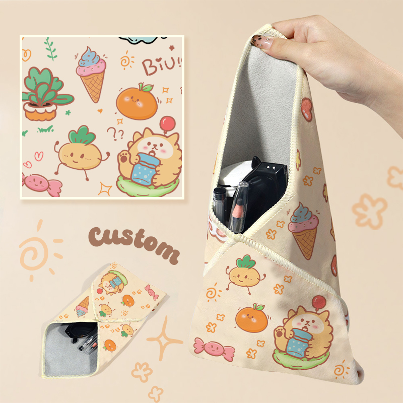Custom Fashionable Magic Non-Adhesive Tape Organizer Scratch-resistant Lens Camera Protection Magic Cloth Makeup Bag