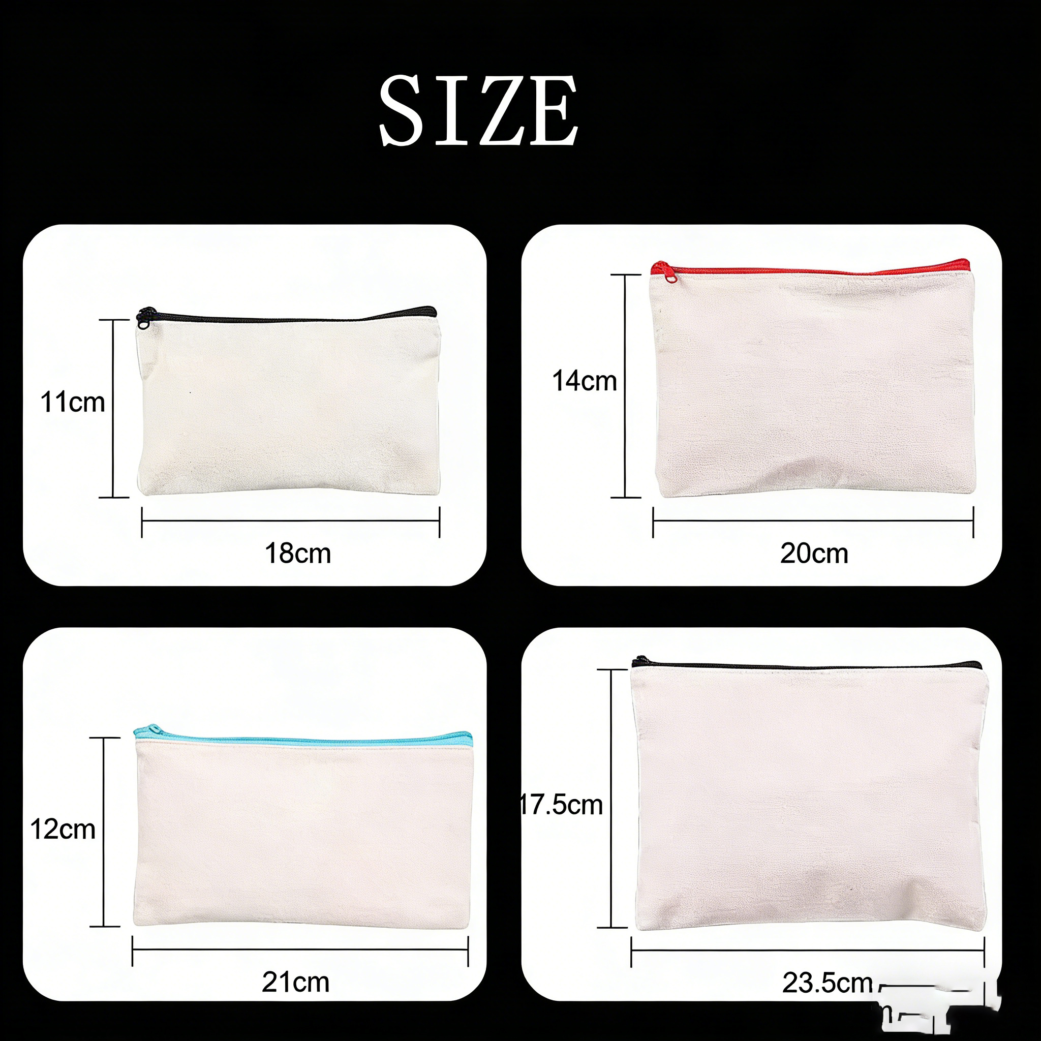 ZHYD Custom Cotton Canvas Zipper Pouch Plain Makeup Cosmetic Bag with Logo Personalized Shopping Bags