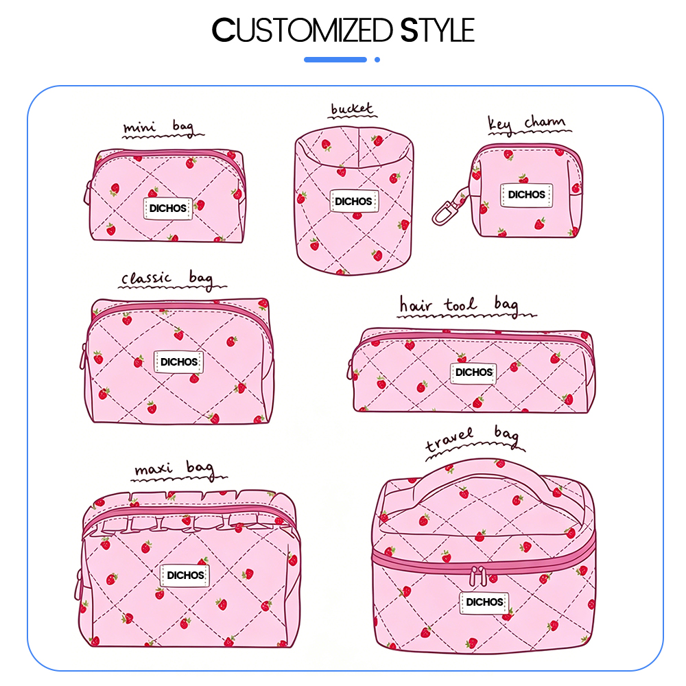 Custom Embroidery Name Corduroy Cosmetic Bag Europe Fashion Portable Makeup Pouch Wholesale OEM Private Label Travel Wash Bag