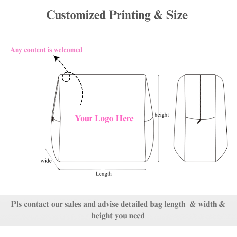 Waterproof Customized logo PU Leather Makeup Organizer Zipper Pouch Luxury Silver Travel Cosmetic Bag