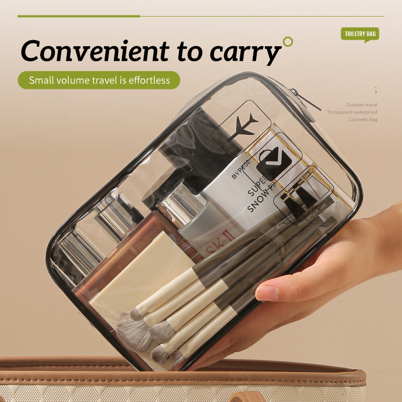 HANFEIZI Vacation Organization Clear Makeup Bag Toiletry Bag for Travel