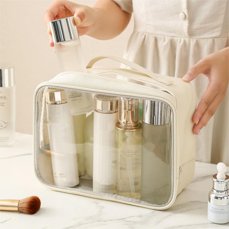 Transparent Window Cosmetic Bag Custom Logo Cases Pouch Makeup Bag Cosmetic Case