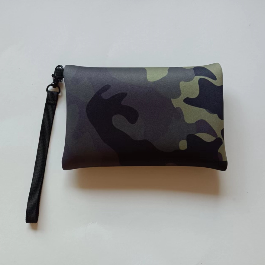 Fashion Neoprene Wristlet Bag LH Brand Custom Logo Mobile Phone Cosmetic Cases Lightweight Waterproof Zipper Closure Shopping