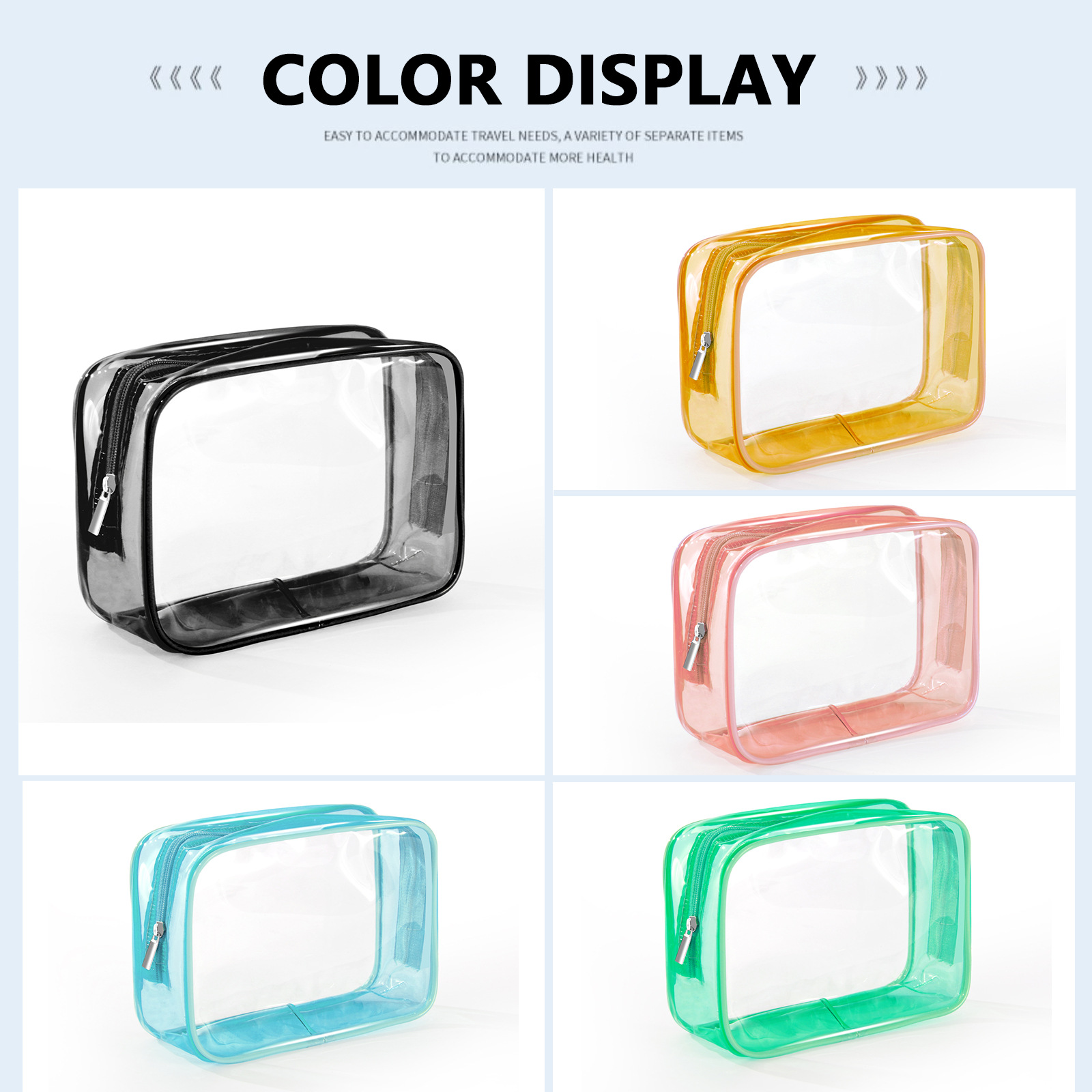 Portable Female Toiletry B AgTravel Makeup Waterproof Zipper Pvc Transparent Cosmetic Bags