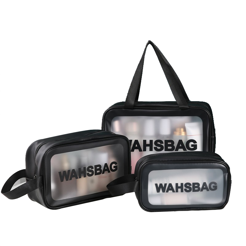 Fashion Custom logo Waterproof Toiletry Bags Make up Bag Transparent clear Makeup Cosmetic Bag With Zipper