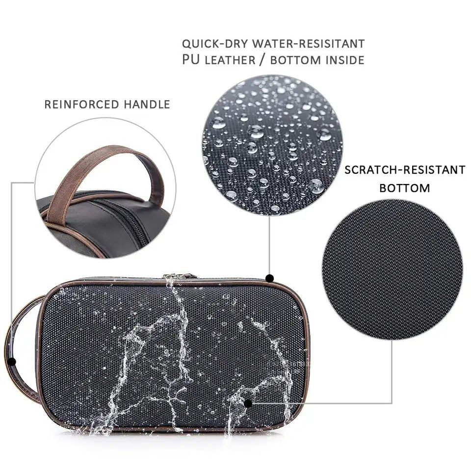 PU Bathroom Kit Organizer Vanity Hanging Shave Pouch Makeup Bag