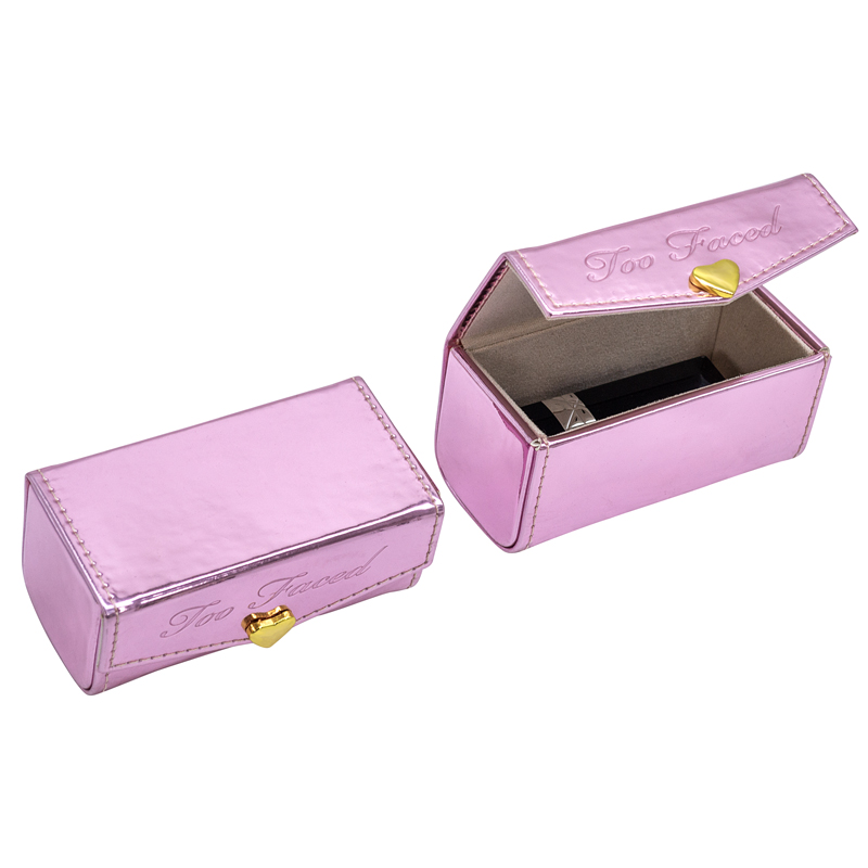 Luxury Printing logo Pu Leather Cosmetic Lipstick Box Small Lip Balm Makeup Organizer Storage case Gift Packaging Bag Lipstick