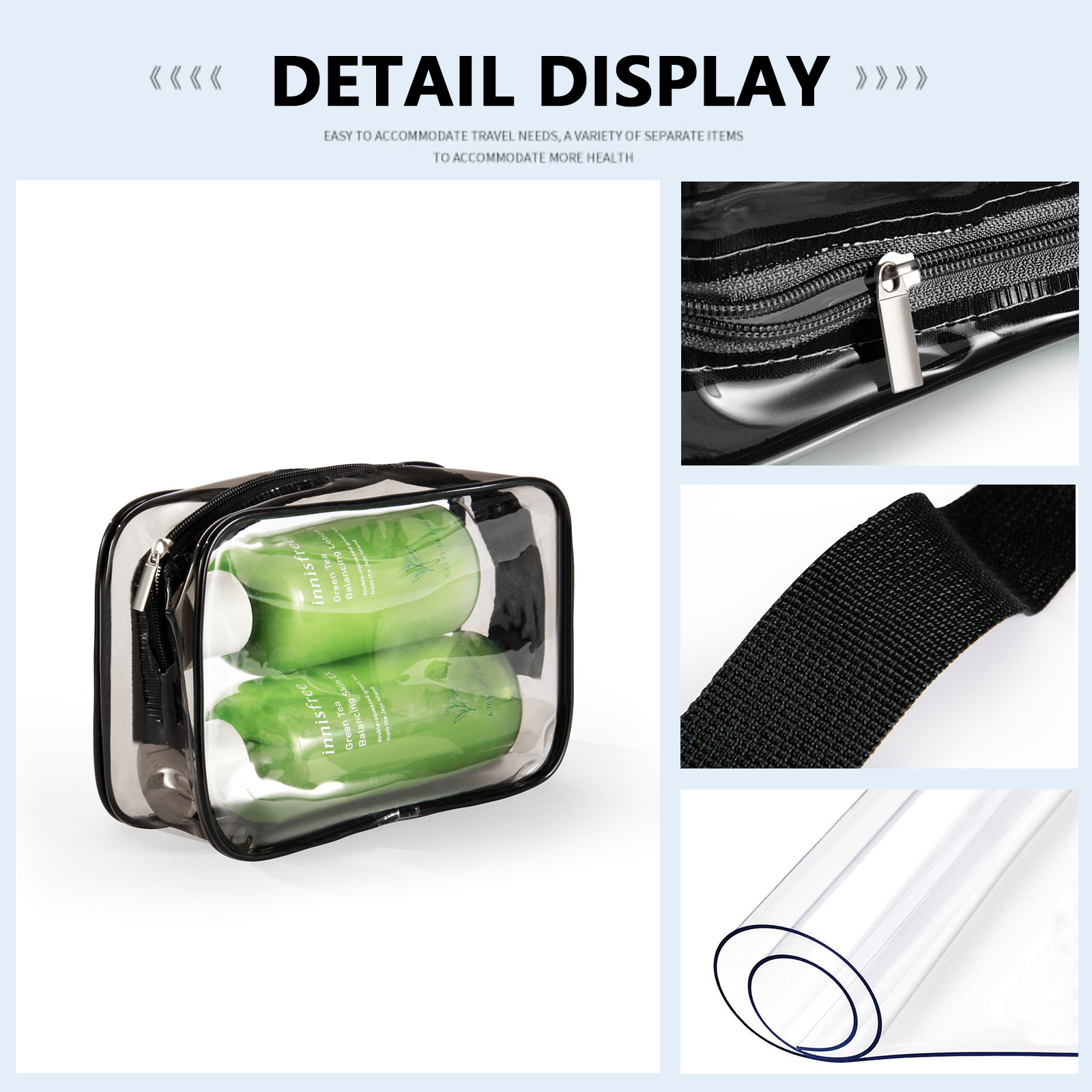 Portable Female Toiletry B AgTravel Makeup Waterproof Zipper Pvc Transparent Cosmetic Bags