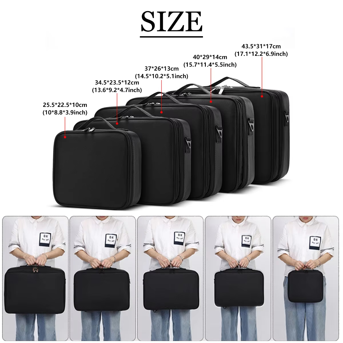 Customized Logo MOQ 20 Cross-border Pouch Bag Large Capacity Portable Professional Beauty Bag Cosmetic Artist Cosmetic Case