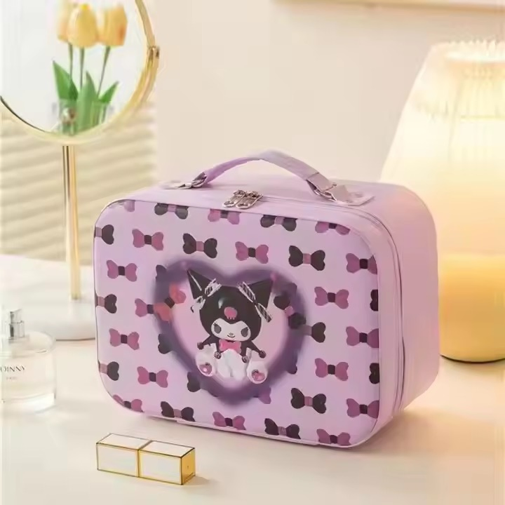 Girl Vanity Portable Large Capacity Skincare Storage Box Cute Cartoon Portable Cosmetic Case Bag