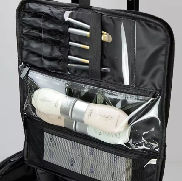 Wholesale 20 Inch Professional Fashion Plastic Dot Pattern Open Closure Makeup Artist Trolley Case Bag