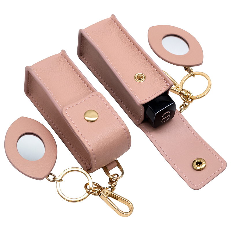 Luxury Printing logo Pu Leather Cosmetic Lipstick Box Small Lip Balm Makeup Organizer Storage case Gift Packaging Bag Lipstick