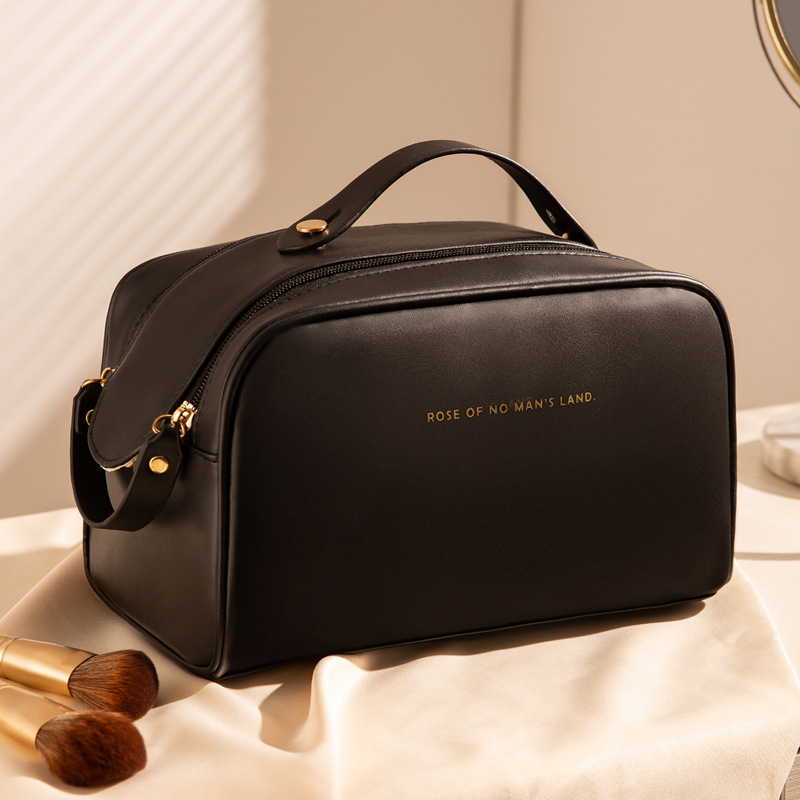Custom Logo Wholesale Portable Waterproof Travel Pu Cosmetic Bag Storage PU Leather Makeup Bag Cosmetic Bag For Women