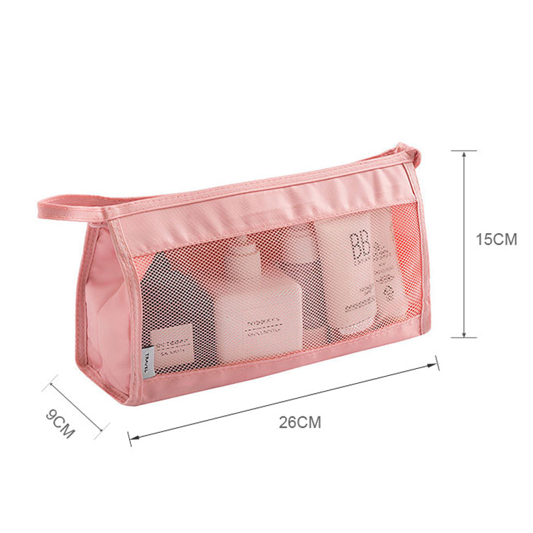 Large-Capacity Travel Cosmetic Bag Custom Polyester Mesh Cosmetic Bag Portable Fashion Makeup Bag Cosmetic Pouch Fashion