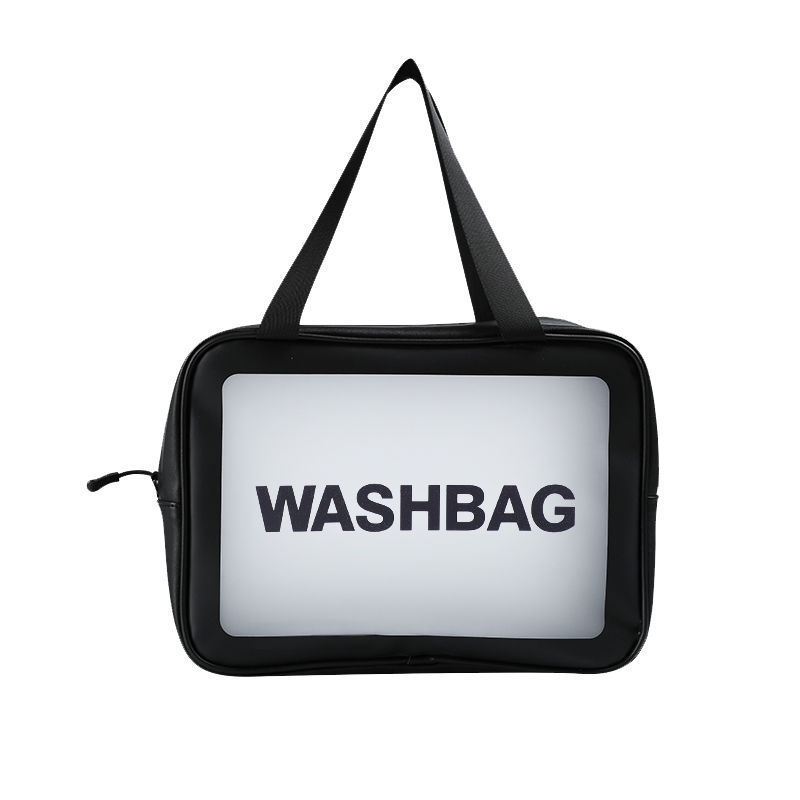 Transparent Matte Surface Cosmetic Bag PVC Wash Bag Three-Piece Set Translucent PU Frosted Bath Swimming Large Capacity Women