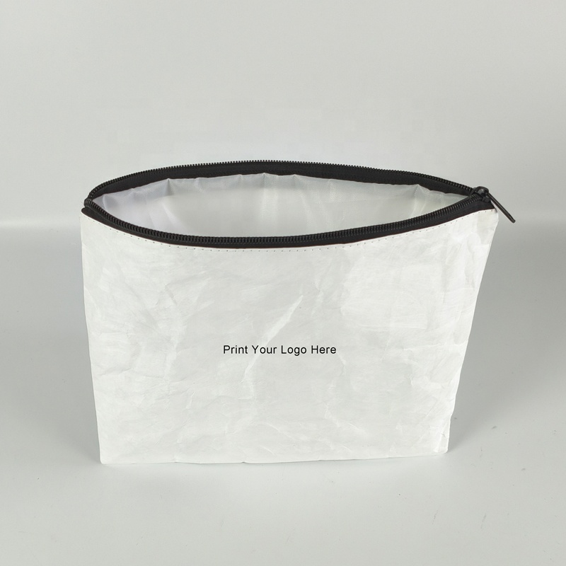 High Quality Waterproof Durable Tyvek T Shirt Packaging Zipper Bag Cosmetic Makeup Organizer Storage Pouch with Custom Logo