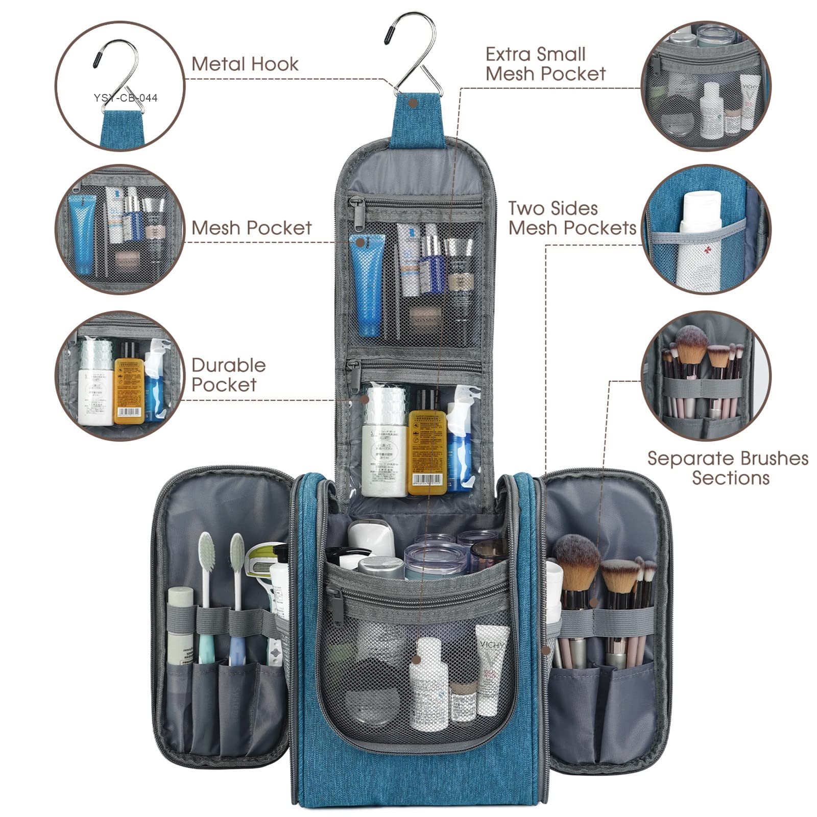 Yunshengyuan PU Leather Travel for Bag with Dry-Wet Separation Hanging Hook Top Handle-Large Capacity (20-35L) (YSY-CB-044)
