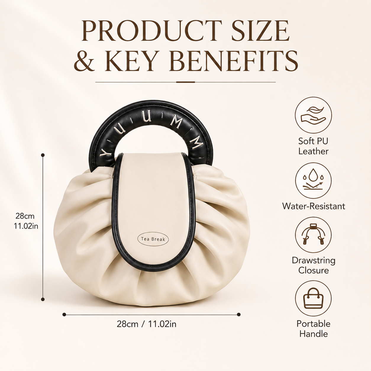 High Quality Women's Large Capacity Lazy Makeup Bag with Tiled Rope New Travel Storage Wash Bag Cosmetics Mini Makeup Pouch