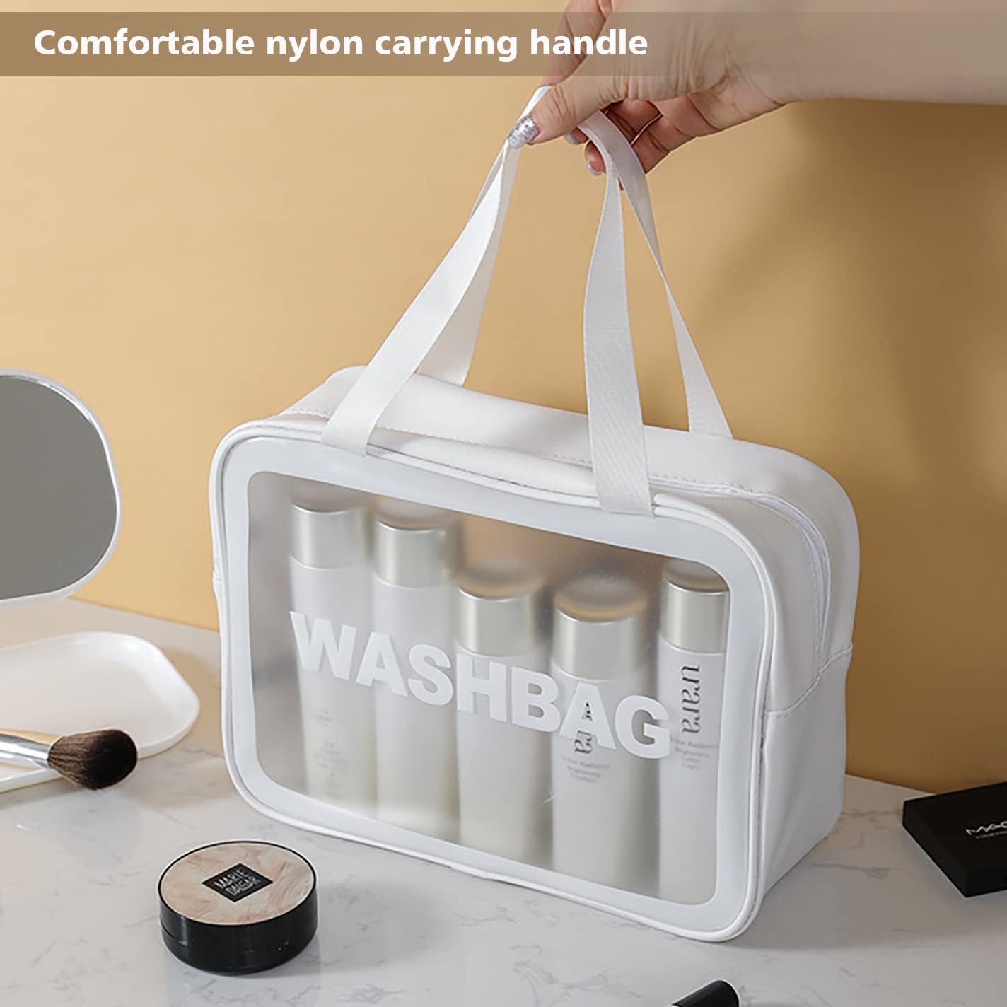 2026 Wholesale Hot Style Waterproof Large Capacity Makeup Bag Set, Travel Toiletries Storage Bag pink Cosmetic Bag for Women