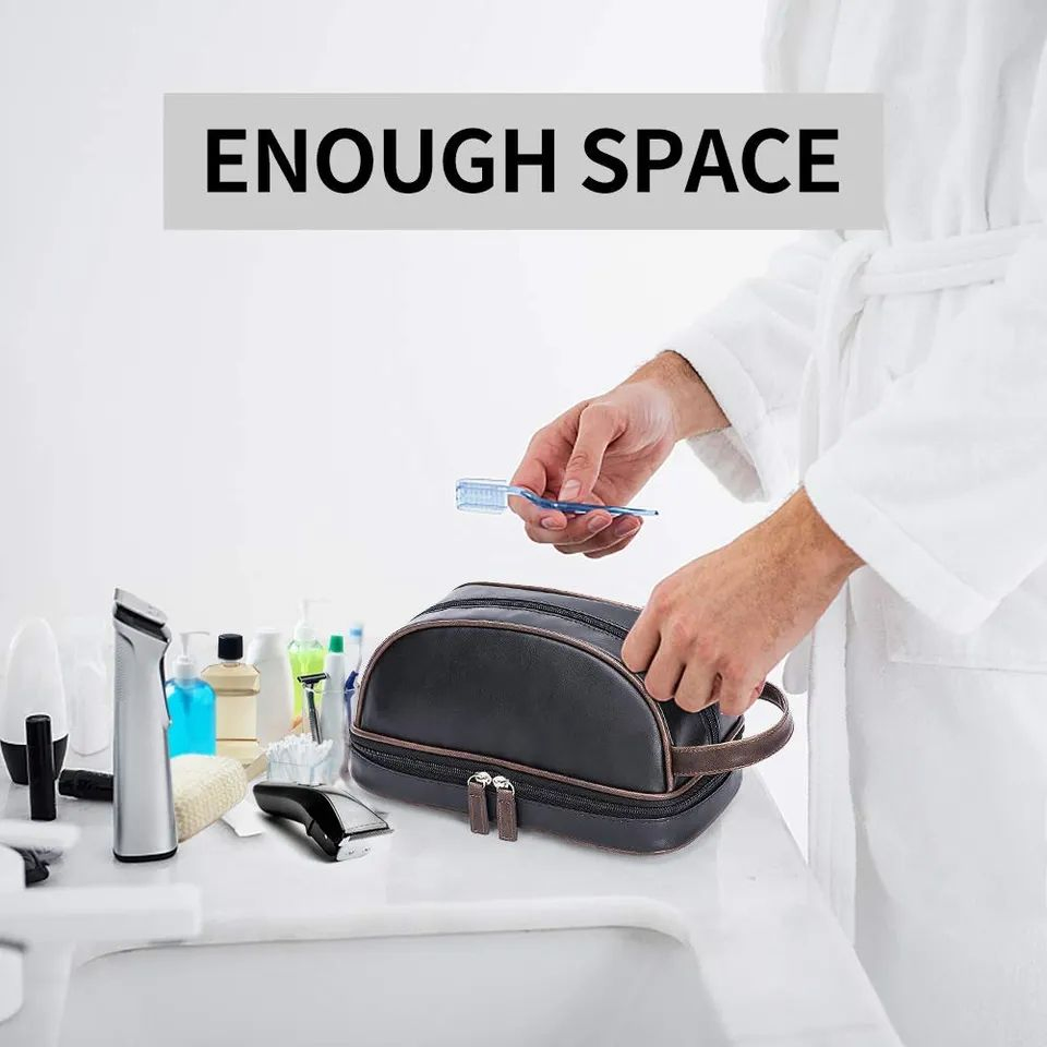 PU Bathroom Kit Organizer Vanity Hanging Shave Pouch Makeup Bag