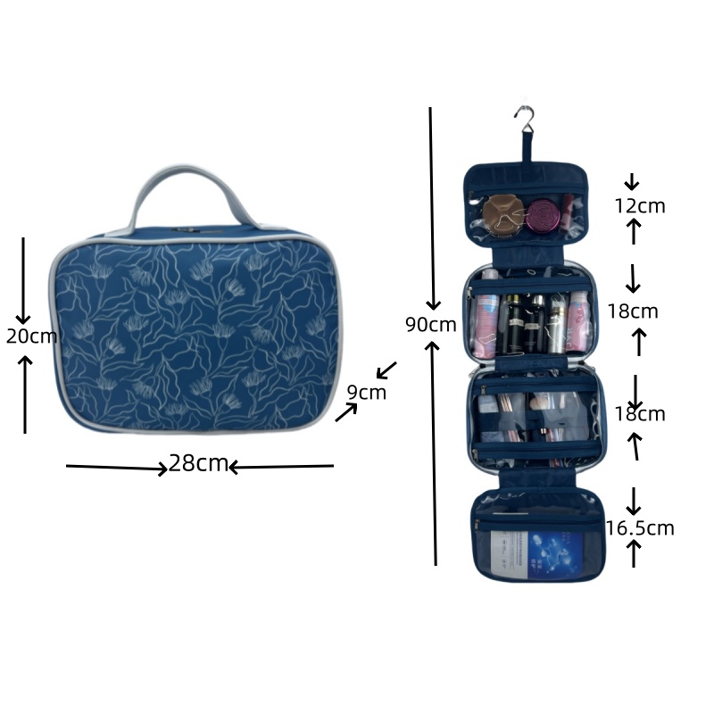 Women's Large Travel for Toiletry Bag with Zipper Closure Transparent Cosmetic Bag with Hanging Hook for Convenient Makeup