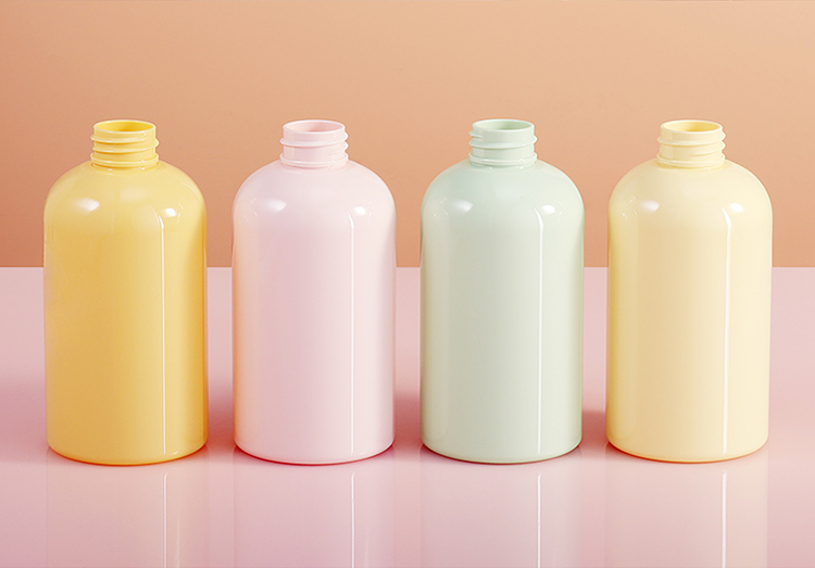 Cosmetics Round Shoulder Plastic Pump Bottle 300ml Body Lotion Bottle Toner Skin Care Cleanser Makeup Packaging Containers