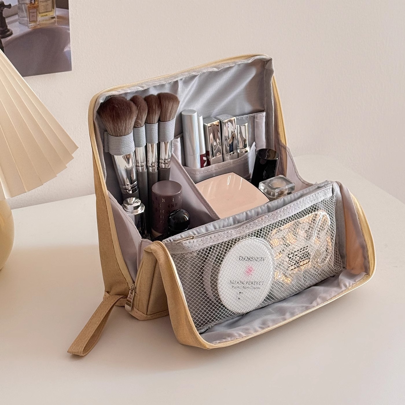 Large Foldable Cosmetic Bags Travel Toiletries Organizer Waterproof Storage Make Up Cases Big Makeup Bag