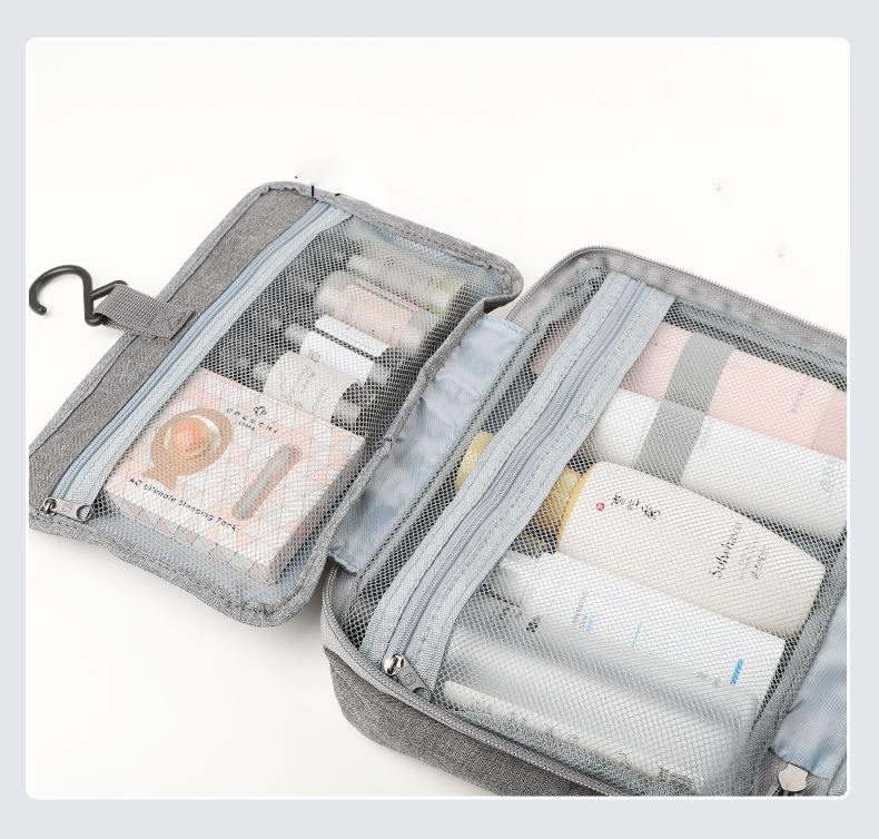 Caustom Logo Waterproof Travel Hanging Toiletry Bag for Women Makeup Multi Compartment Toiletry Cosmetic Bags