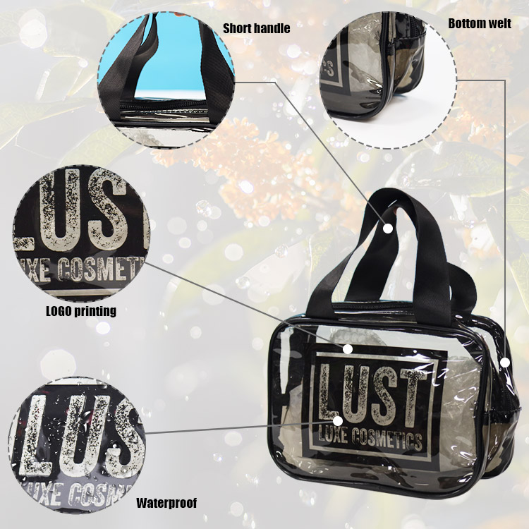 Eco-Friendly Recycled PVC Toiletry Cosmetic Bag Custom Color Matching Service PVC Makeup Bag