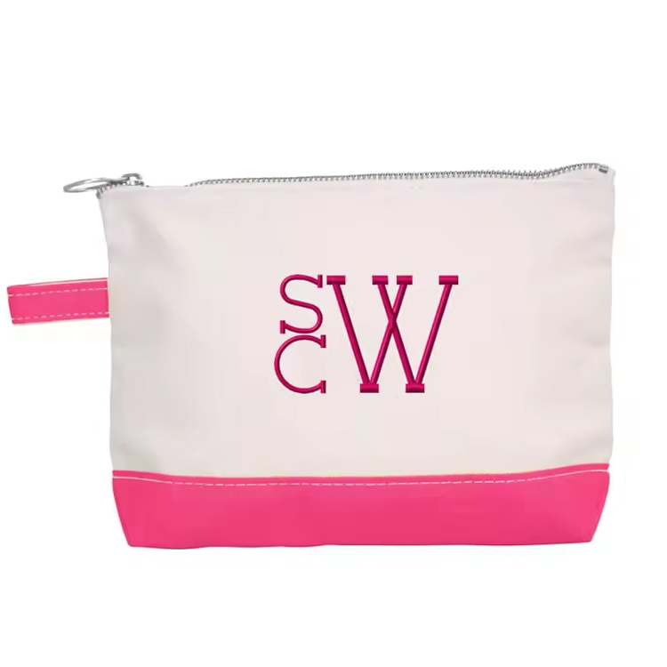 Hot Sale Durable Large Fashion Custom Funny Makeup Cosmetic Bag Portable For Pouch Girls Zipper Soft Canvas
