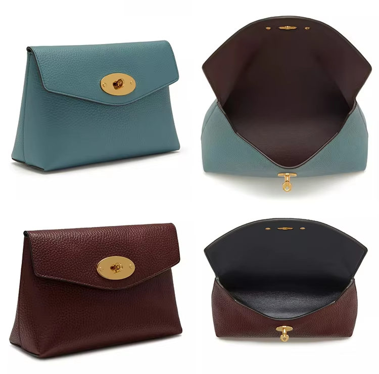 PU Leather Black Ladies Makeup Vanity Bag Women Small Travel Cosmetic Pouch