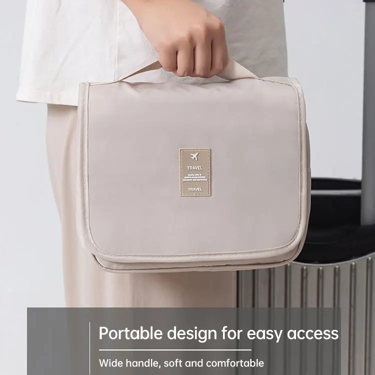 HANFEIZI Large Multifunctional Foldable Travel Organizer Case Hanging Toiletry Bag Hook Custom Logo Cosmetic Bag