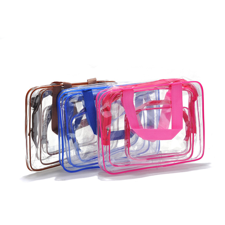Portable Travel Toiletry Bag-Clear Cosmetic Organizer Pouch with Zipper for Makeup &amp; Skincare, Custom Logo Available